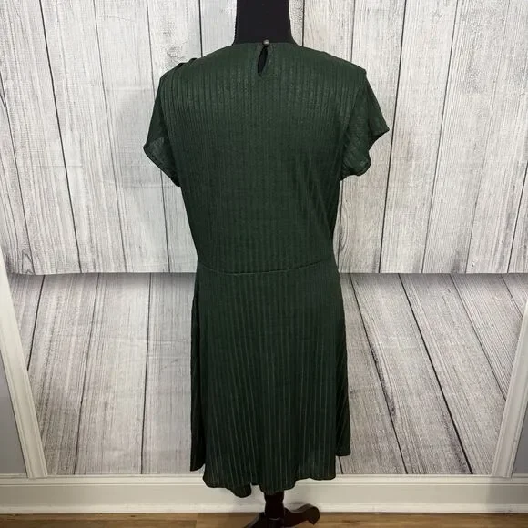 Mia Joy Women's XL Dark Green Self Striped Stretch Maxi Dress - Picture 4 of 7